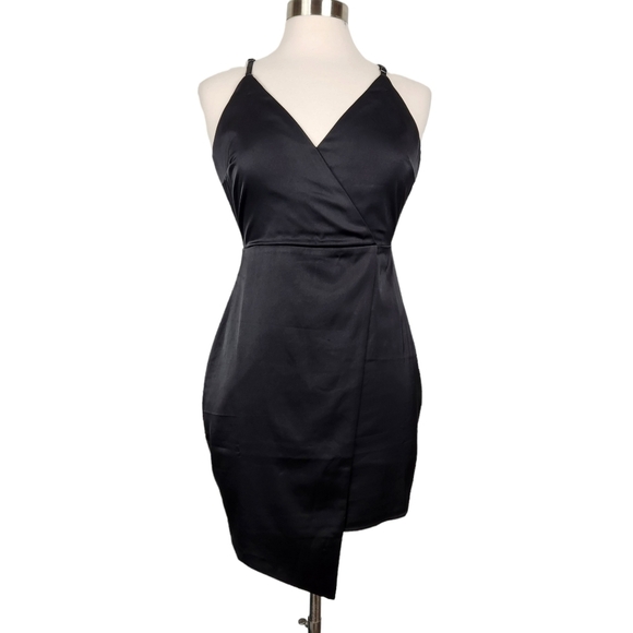 Lulu's LBD Little Black Dress Adjustable Straps Asymmetrical Slip Dress Small - Picture 1 of 8
